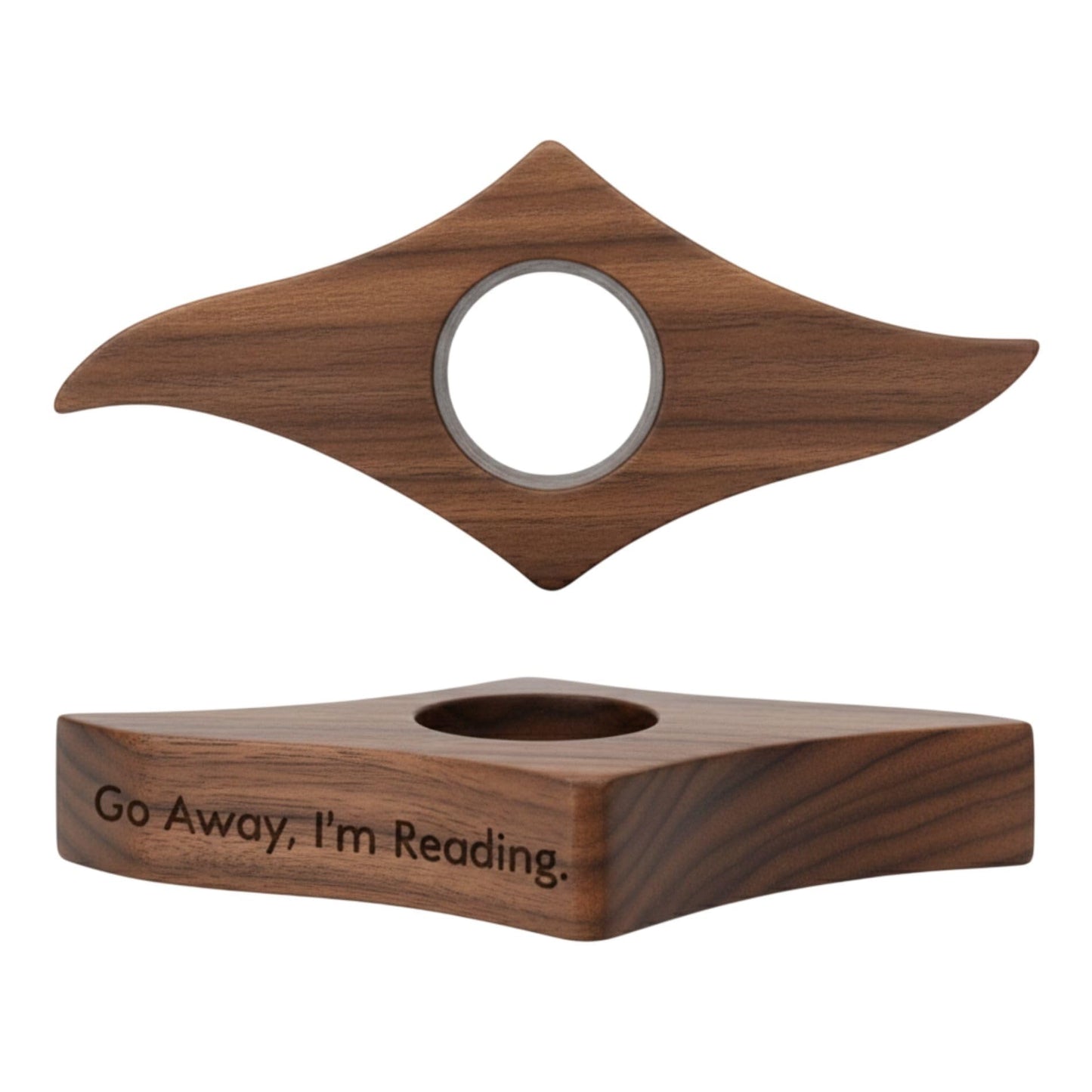 Book Page Holder, Thumb Book Page Holders, Wooden Holder for Readings, Gifts for Book Lovers Teachers Appreciation Gifts, Reading Accessories (Walnut - Just A Girl Who Loves Books)