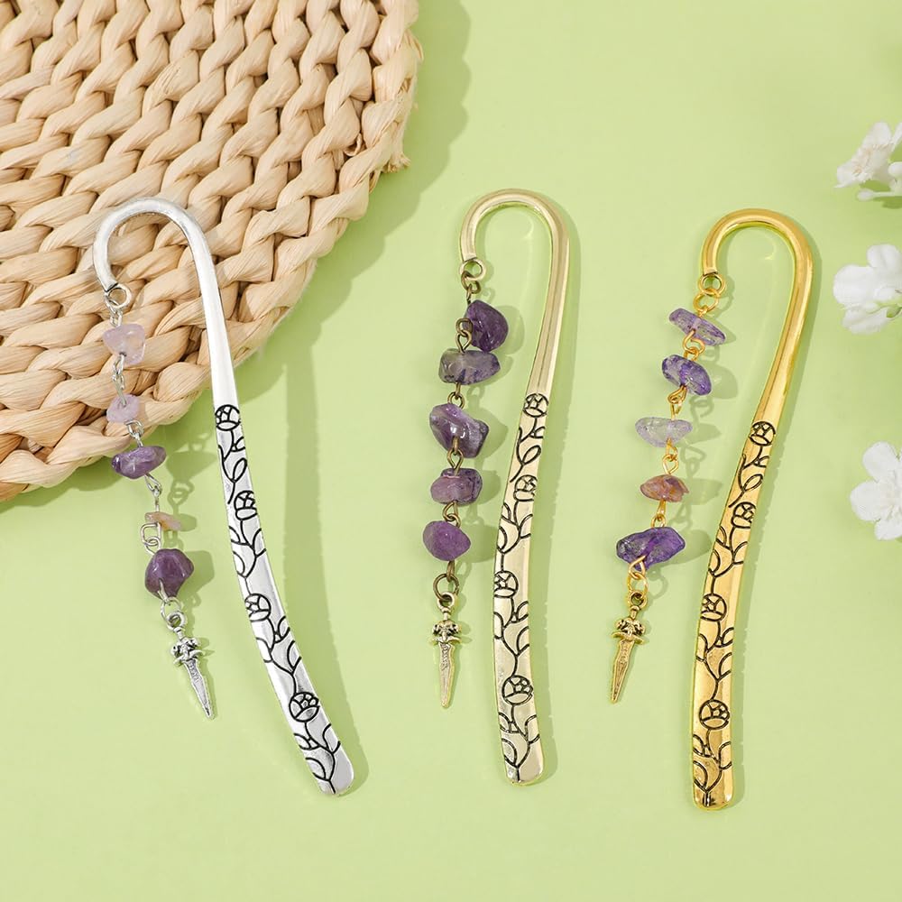 Vintage Sun Bookmarks Metal Hook Bookmark Book Lover Book Accessories for Men and Women Book Lovers Essential Students School Supplies (Dragon Bookmark 3PCS)