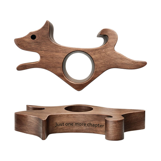 Book Page Holder, Thumb Book Page Holders, Wooden Holder for Readings, Gifts for Book Lovers Teachers Appreciation Gifts, Reading Accessories (Walnut - Just A Girl Who Loves Books)