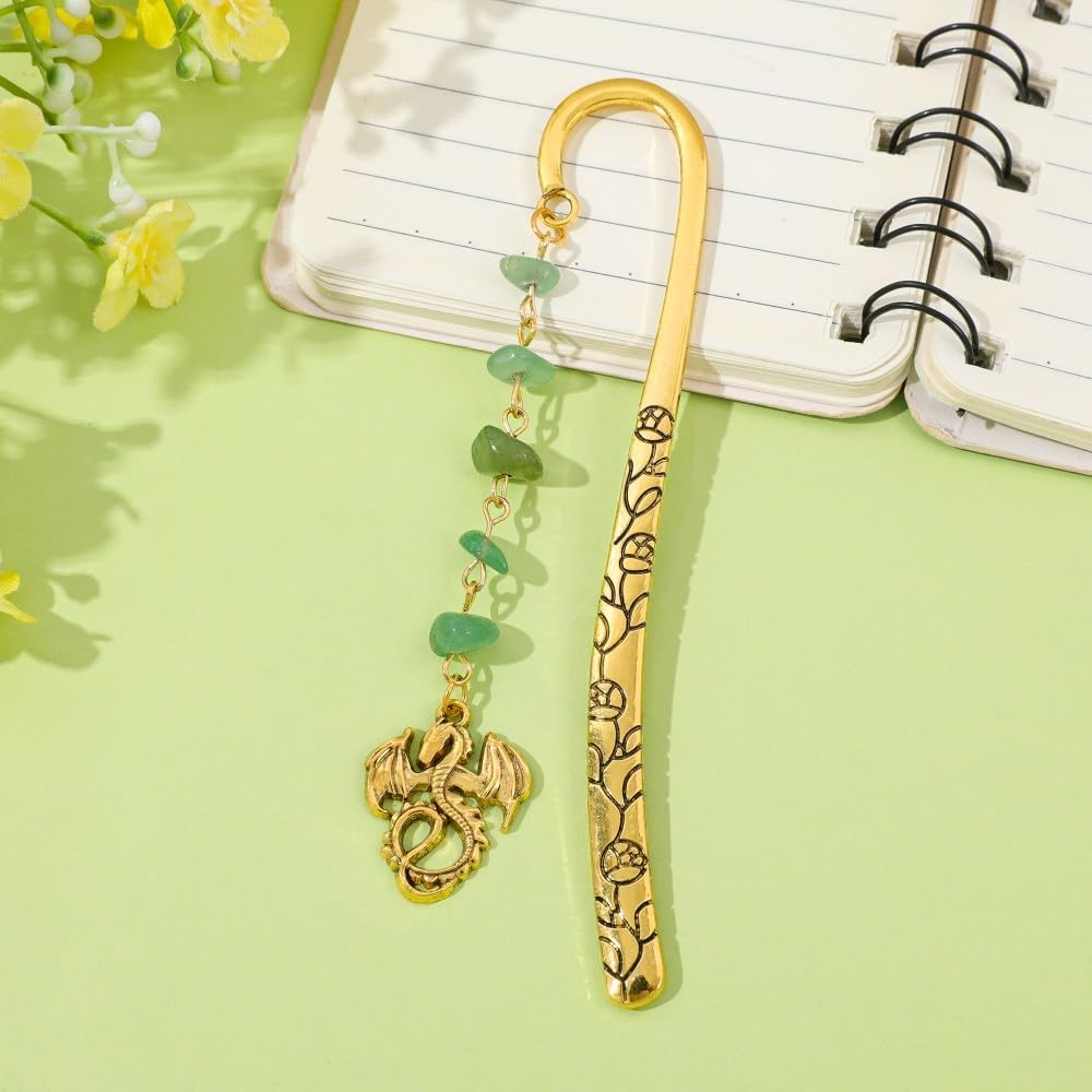 Vintage Sun Bookmarks Metal Hook Bookmark Book Lover Book Accessories for Men and Women Book Lovers Essential Students School Supplies (Dragon Bookmark 3PCS)