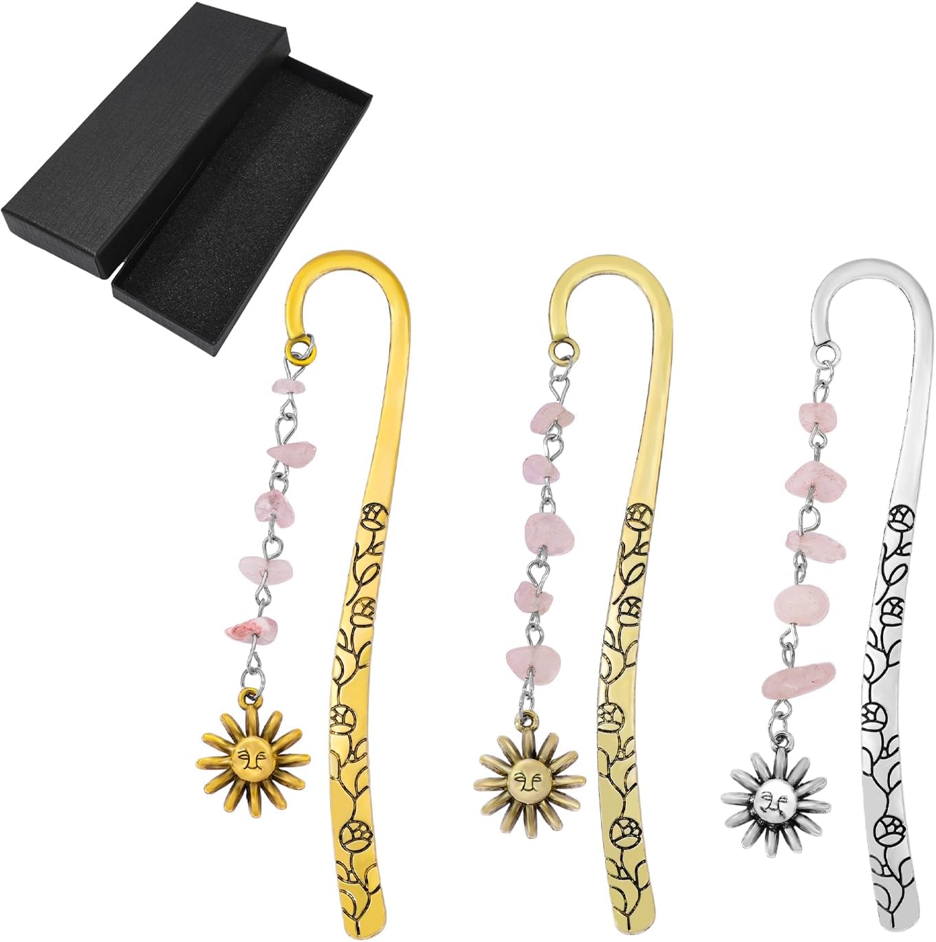 Vintage Sun Bookmarks Metal Hook Bookmark Book Lover Book Accessories for Men and Women Book Lovers Essential Students School Supplies (Dragon Bookmark 3PCS)