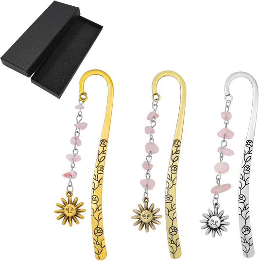Vintage Sun Bookmarks Metal Hook Bookmark Book Lover Book Accessories for Men and Women Book Lovers Essential Students School Supplies (Dragon Bookmark 3PCS)
