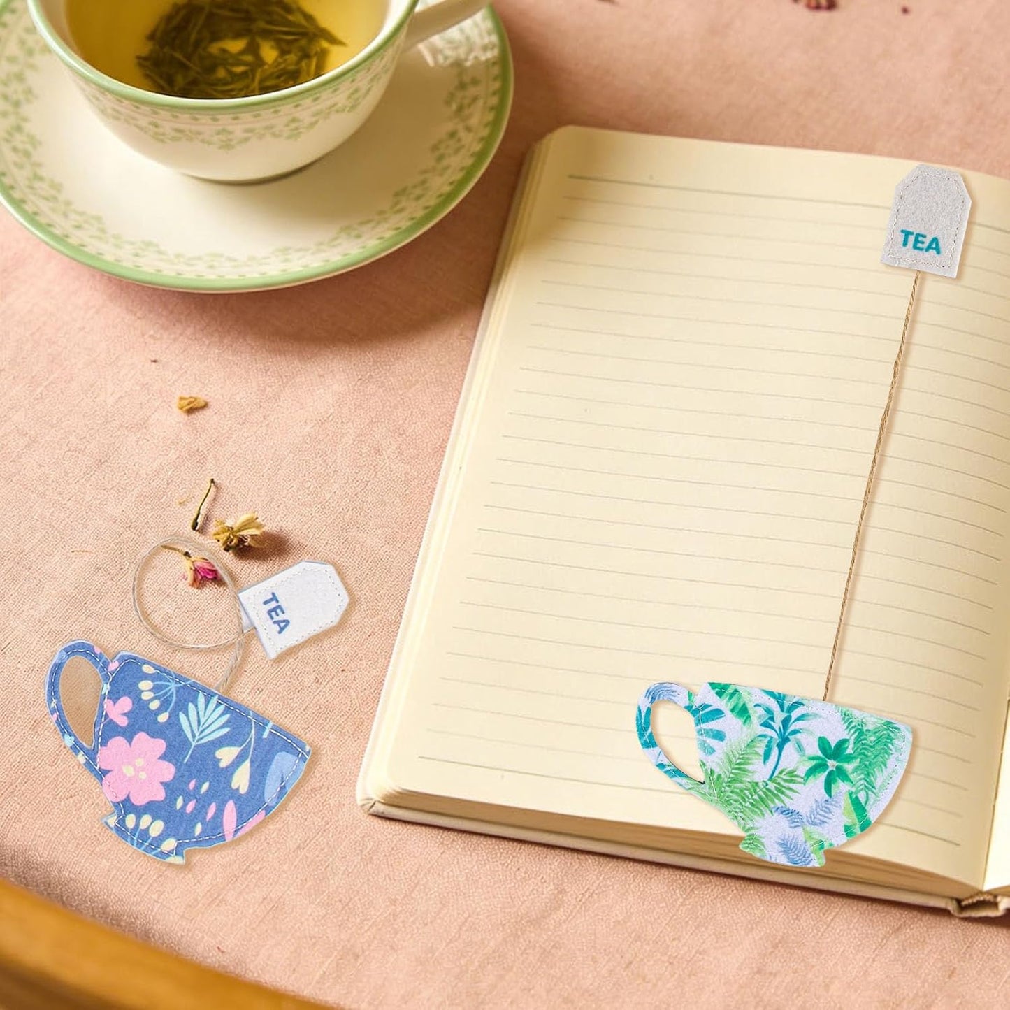 6 Pcs Tea Bag Bookmark – Unique Handmade Felt Bookmarks Gift for Book Lovers, Women, Teachers, and Mother's Day