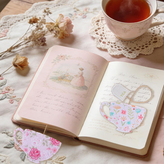 6 Pcs Tea Bag Bookmark – Unique Handmade Felt Bookmarks Gift for Book Lovers, Women, Teachers, and Mother's Day