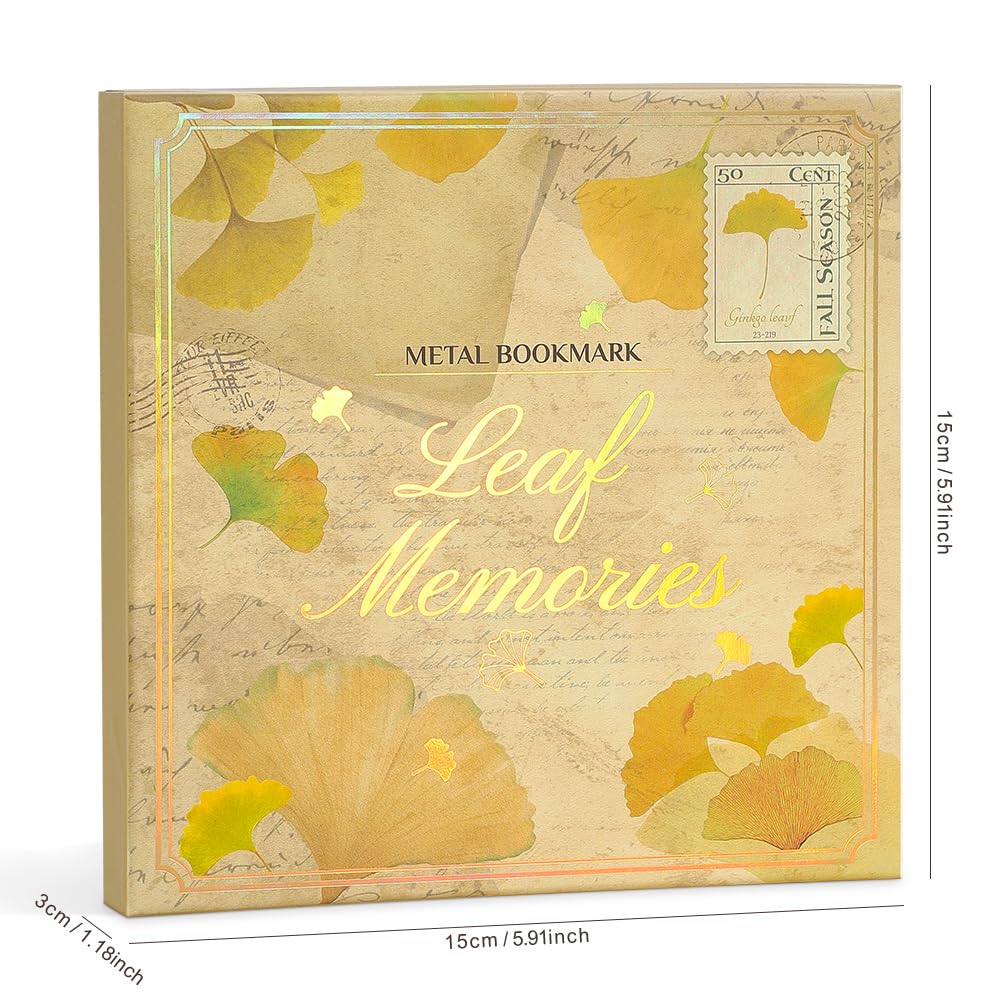 2pcs Bookmark Ginkgo Leaf Theme Elegant Natural Book Marks Set with Tassel, Cute Bookmarks for Writers, Kids, Teens, Men Readers, Reading Accessories Gifts for Book Lovers