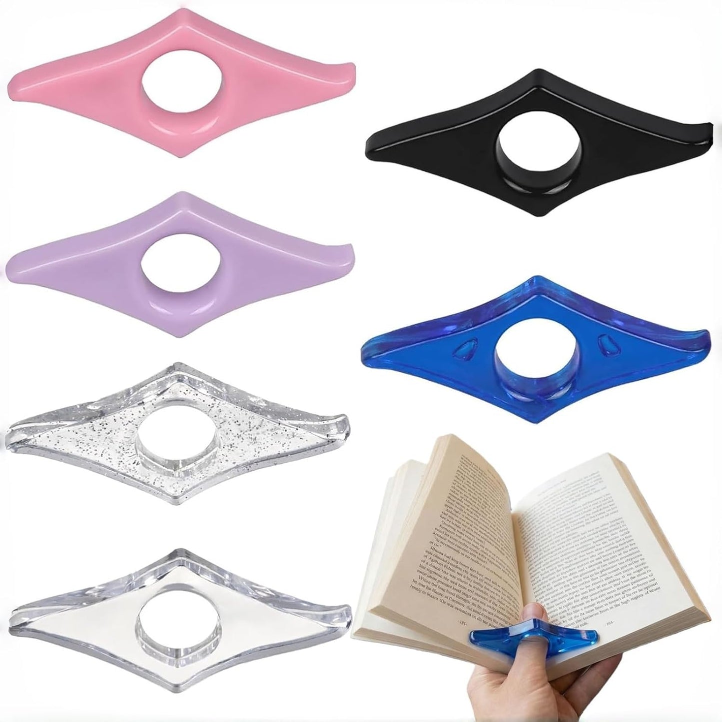 6 Pcs Book Page Holder, Reading Accessories, Book Clip for Hands-Free Reading, in-Bed Reading Essentials, Gag Gifts & Daily Use