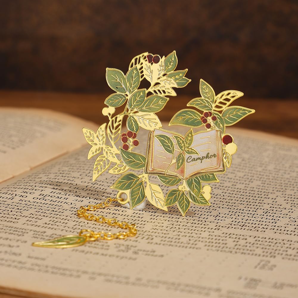 2pcs Bookmark Ginkgo Leaf Theme Elegant Natural Book Marks Set with Tassel, Cute Bookmarks for Writers, Kids, Teens, Men Readers, Reading Accessories Gifts for Book Lovers