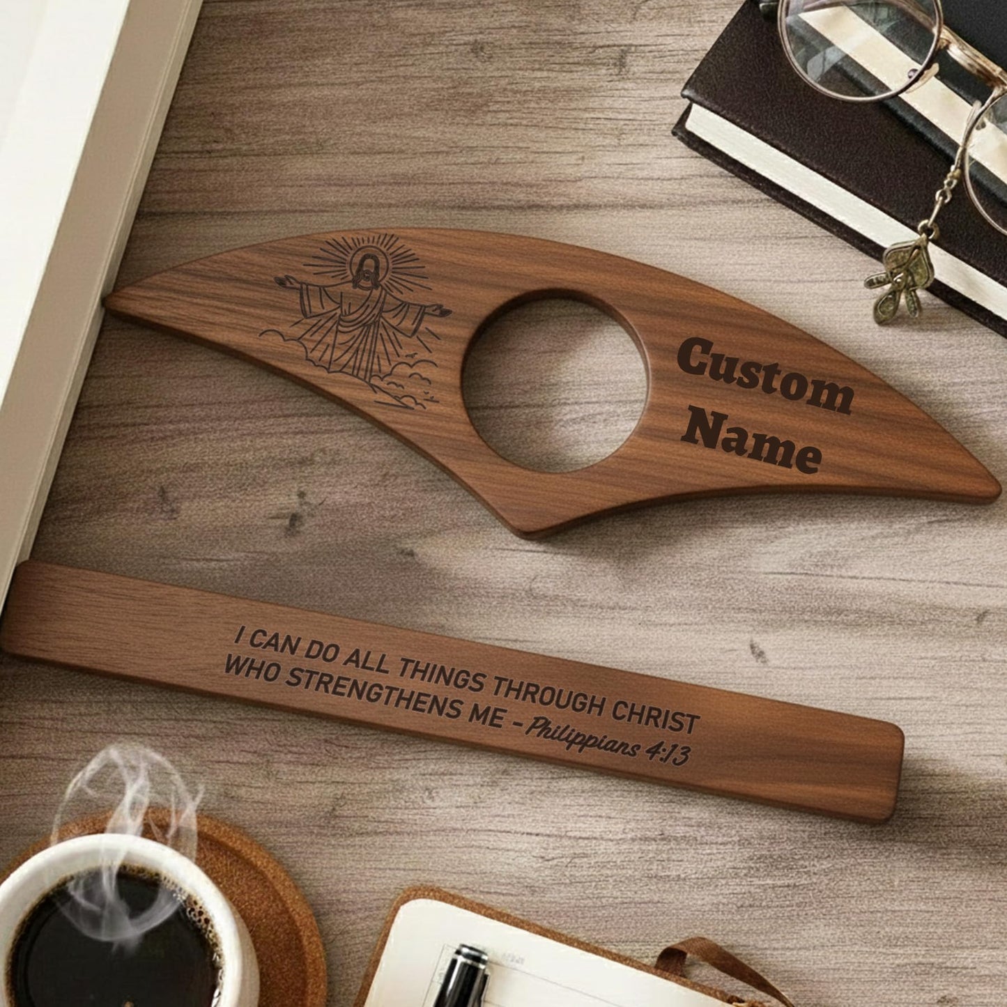 Book Page Holder, Thumb Book Page Holders, Wooden Holder for Readings, Gifts for Book Lovers Teachers Appreciation Gifts, Reading Accessories (Walnut - Just A Girl Who Loves Books)