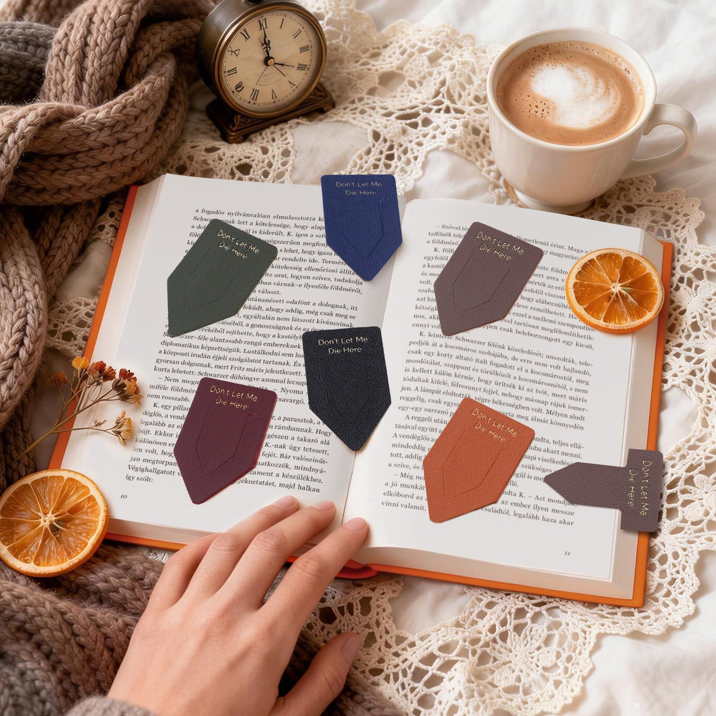 Leather Bookmark for Reading Women, BRIEFLY Left THE Universe Bookmarks, Index Book Marks for Book Lovers, 6 Pcs Light Color Set