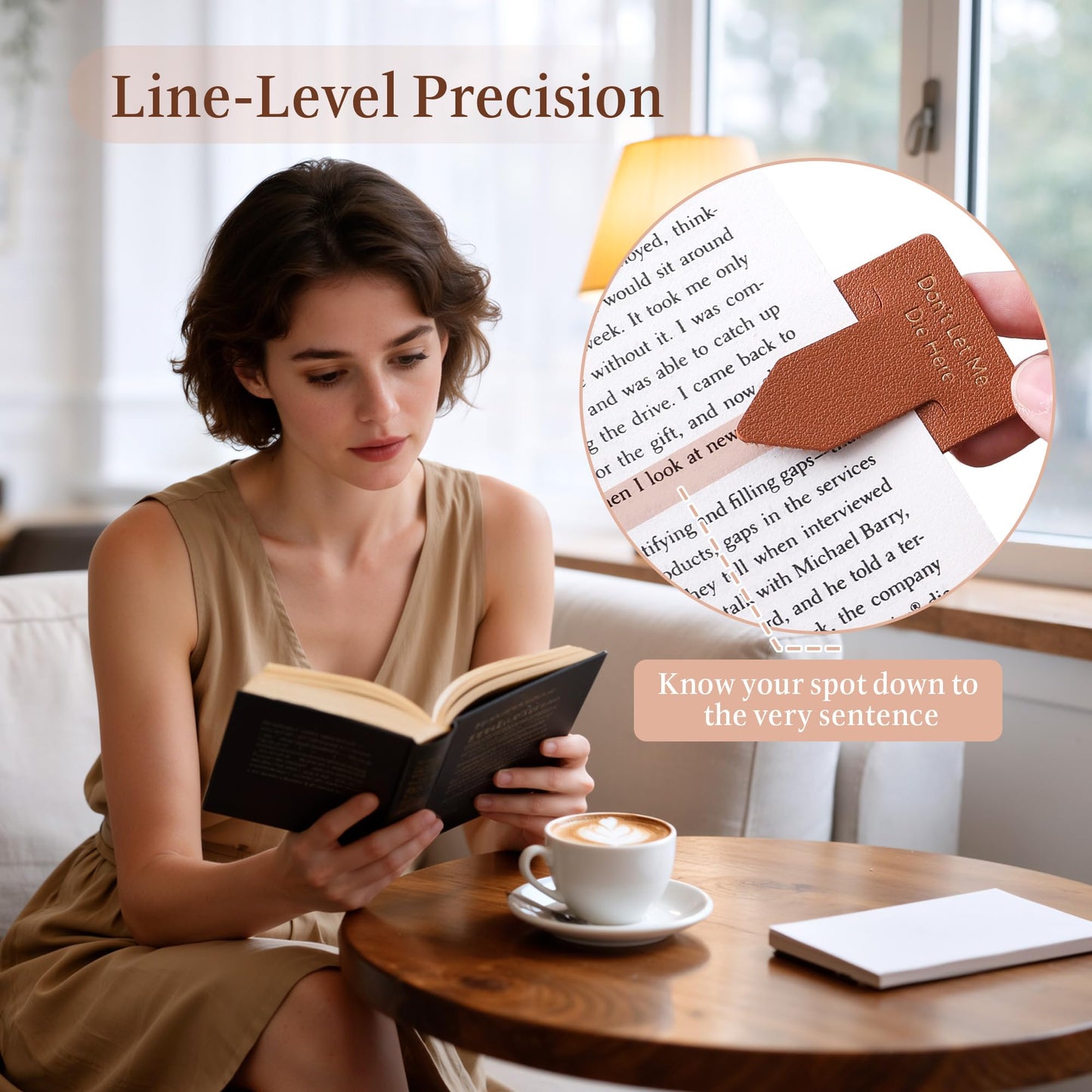 Leather Bookmark for Reading Women, BRIEFLY Left THE Universe Bookmarks, Index Book Marks for Book Lovers, 6 Pcs Light Color Set