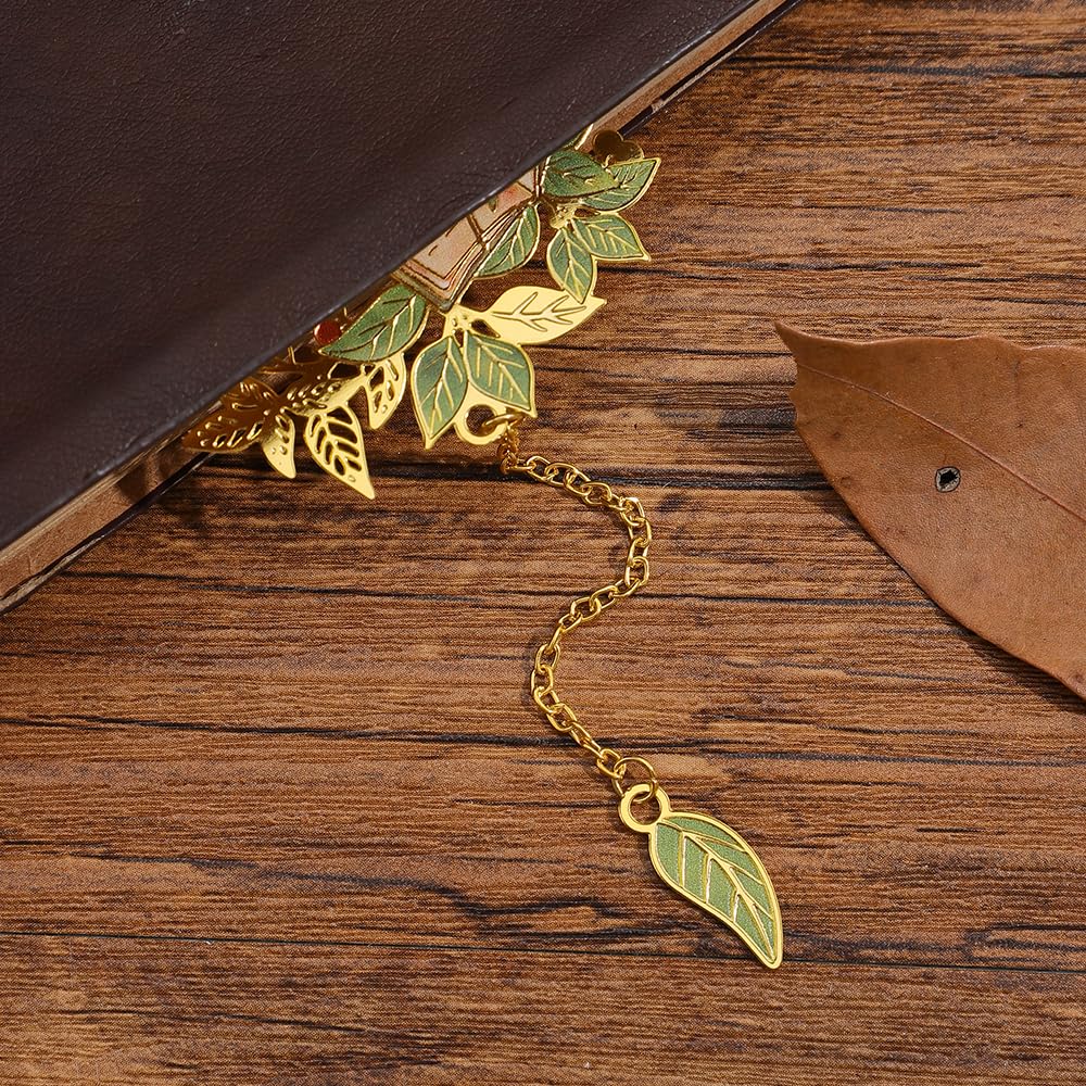 2pcs Bookmark Ginkgo Leaf Theme Elegant Natural Book Marks Set with Tassel, Cute Bookmarks for Writers, Kids, Teens, Men Readers, Reading Accessories Gifts for Book Lovers