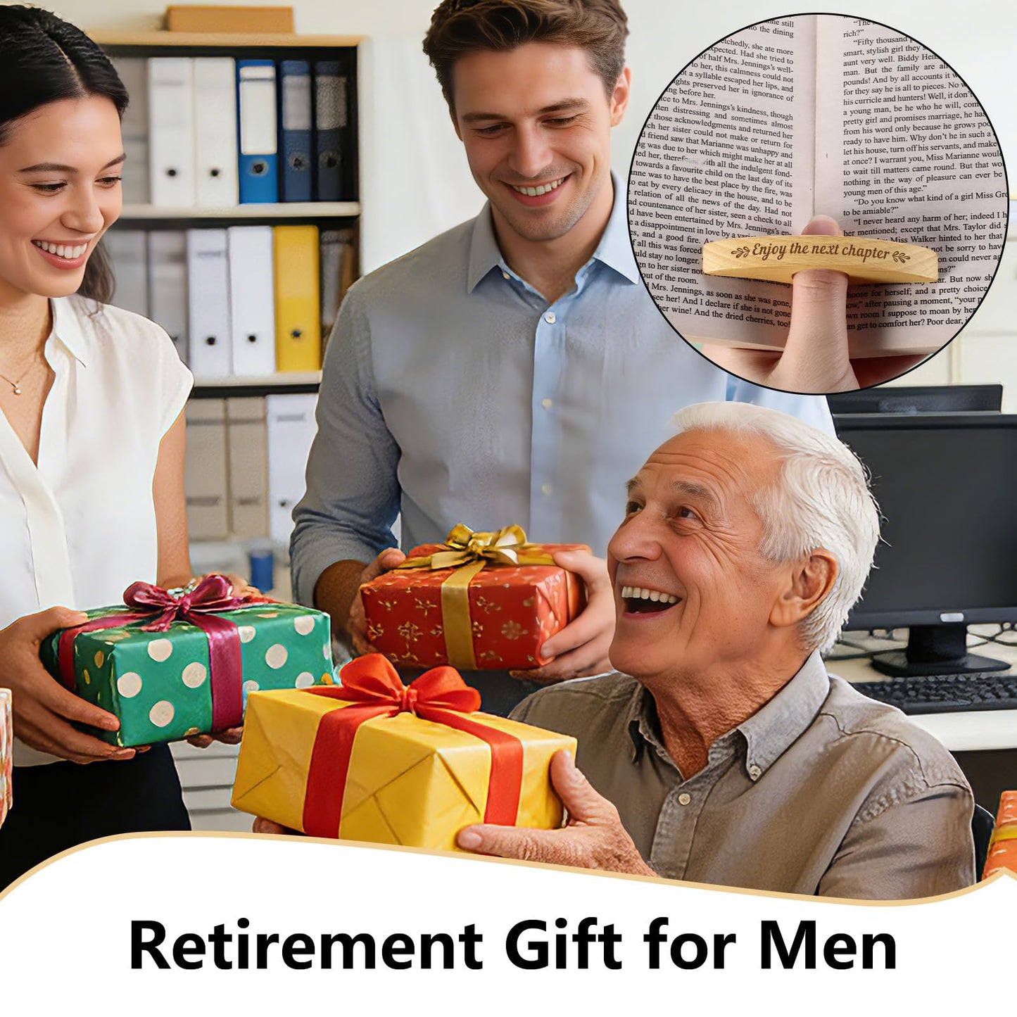 Retirement Gifts for Women 2026, Retirement Bookmark for Women Men Coworker Employee Friends Retired Teacher Nurse, Coworker Leaving Farewell Gifts Enjoy The Next Chapter Thumb Book Page Holder