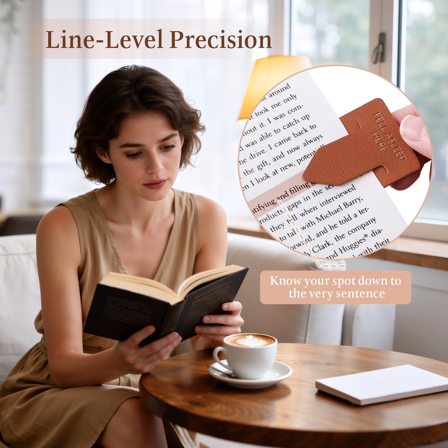 Leather Bookmark for Reading Women, BRIEFLY Left THE Universe Bookmarks, Index Book Marks for Book Lovers, 6 Pcs Light Color Set