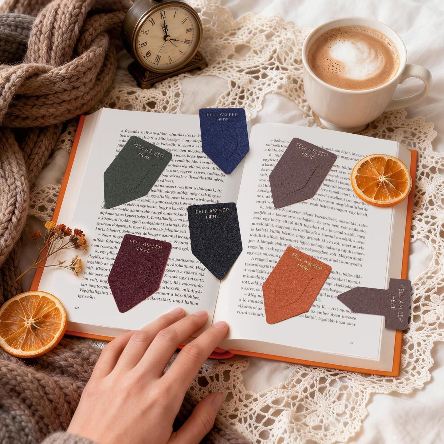 Leather Bookmark for Reading Women, BRIEFLY Left THE Universe Bookmarks, Index Book Marks for Book Lovers, 6 Pcs Light Color Set