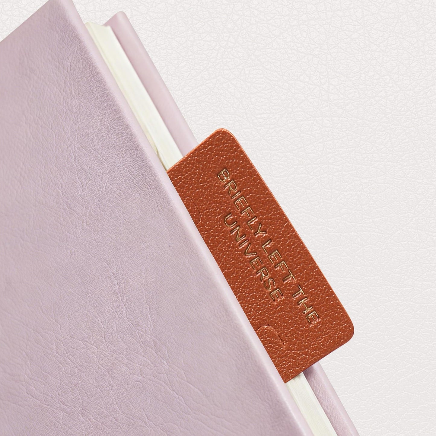 Leather Bookmark for Reading Women, BRIEFLY Left THE Universe Bookmarks, Index Book Marks for Book Lovers, 6 Pcs Light Color Set