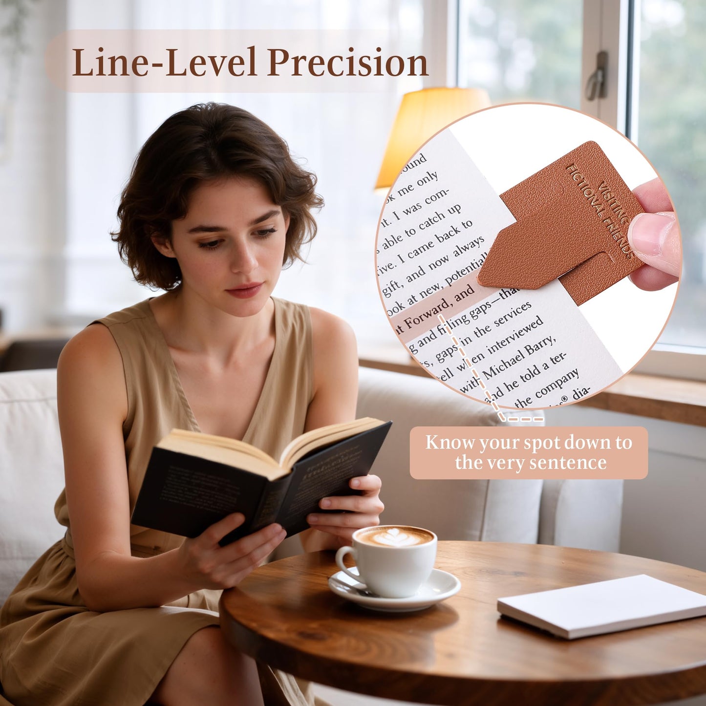 Leather Bookmark for Reading Women, BRIEFLY Left THE Universe Bookmarks, Index Book Marks for Book Lovers, 6 Pcs Light Color Set