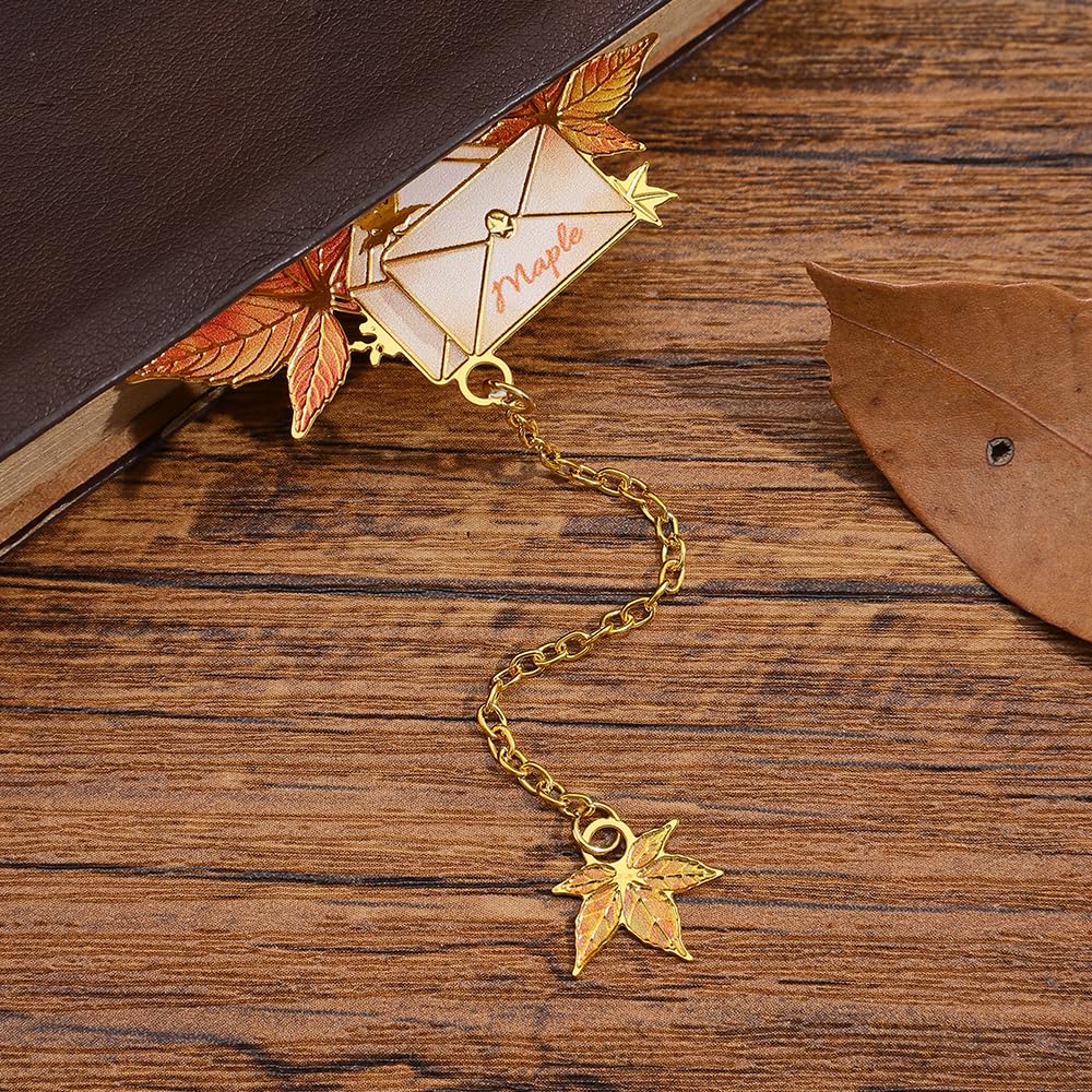 2pcs Bookmark Ginkgo Leaf Theme Elegant Natural Book Marks Set with Tassel, Cute Bookmarks for Writers, Kids, Teens, Men Readers, Reading Accessories Gifts for Book Lovers