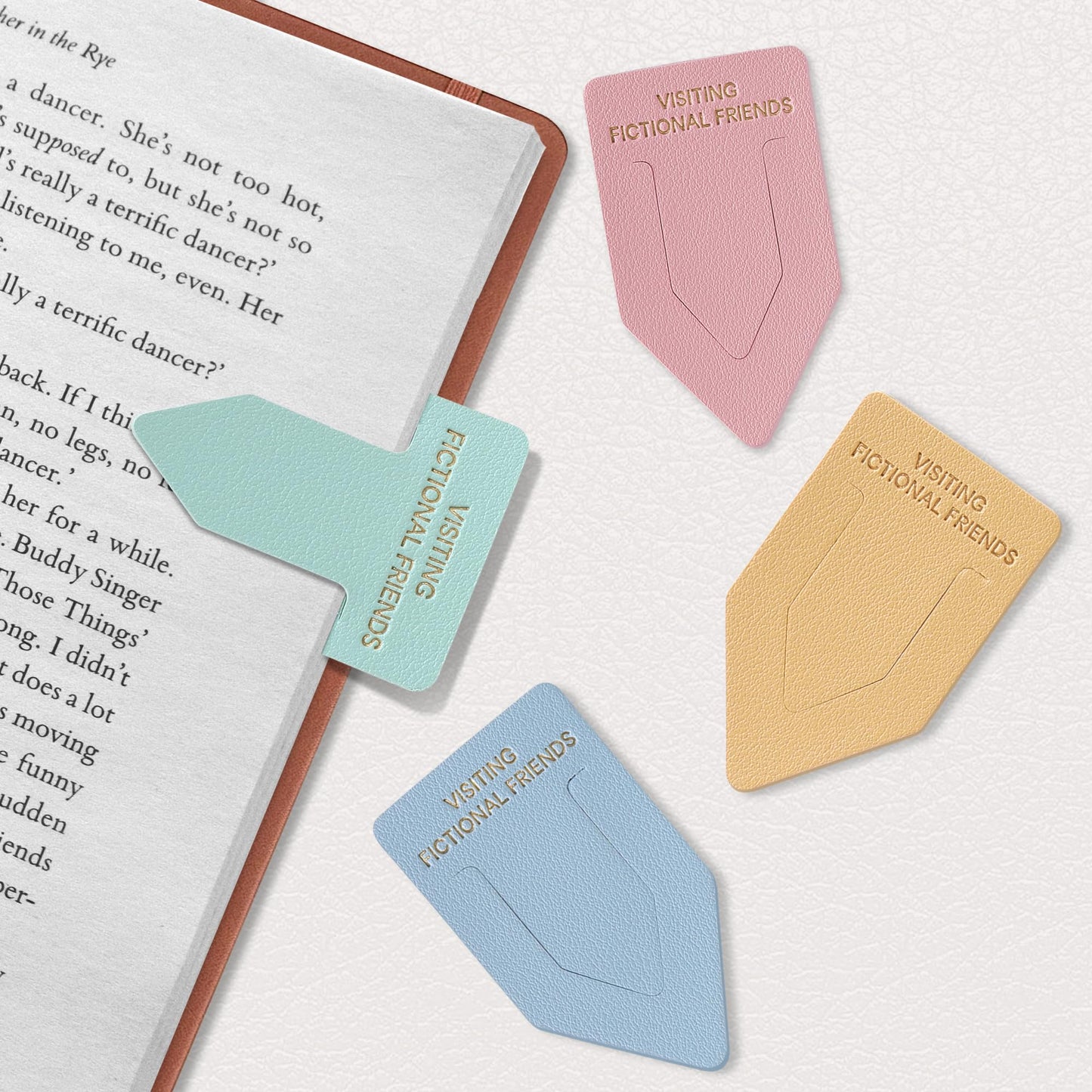 Leather Bookmark for Reading Women, BRIEFLY Left THE Universe Bookmarks, Index Book Marks for Book Lovers, 6 Pcs Light Color Set