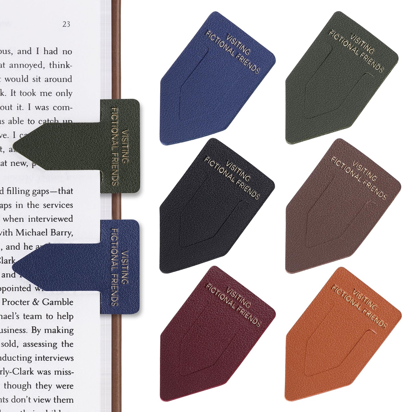Leather Bookmark for Reading Women, BRIEFLY Left THE Universe Bookmarks, Index Book Marks for Book Lovers, 6 Pcs Light Color Set